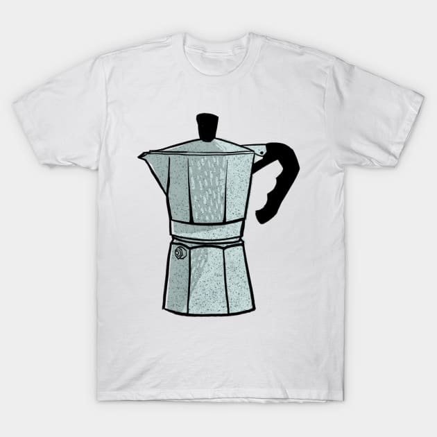 Moka Pot Art Print | Essential Decor for Cafeterias and Coffee Enthusiasts T-Shirt by Sgrel-art